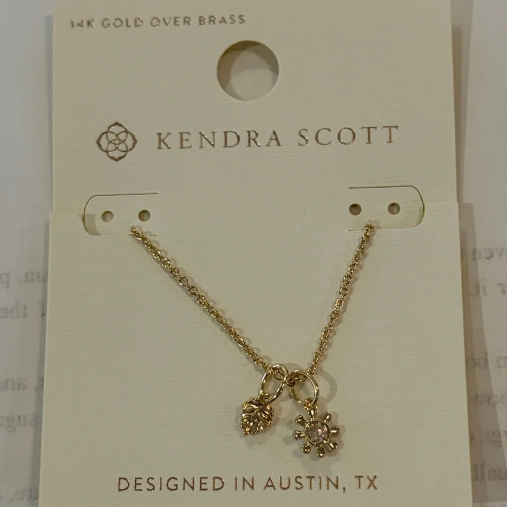 Kendra Scott Gold Leigh Charm Necklace/NWT - Picture 6 of 8